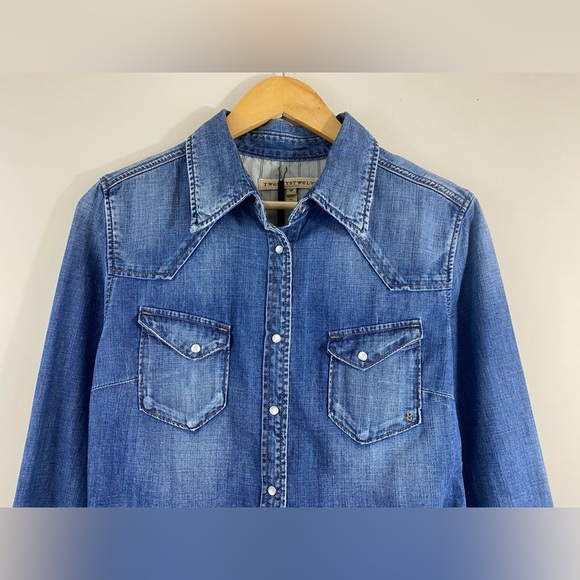 NWT Twenty8Twelve Denim Western Snap Button Shirt Women’s Size M Indigo Wash - Picture 4 of 11